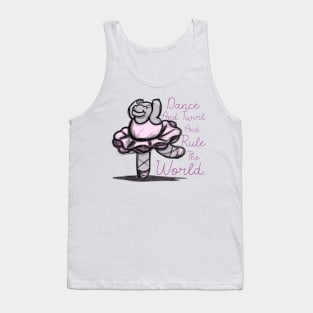 Cute Ballet Dancer Twirling Hippo Design Tank Top